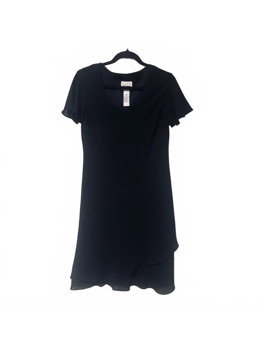 Black Flutter Sleeve V-Neck Women’s Dress